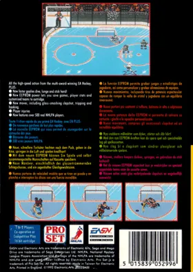 NHLPA Hockey 93 (USA, Europe) (v1 box cover back